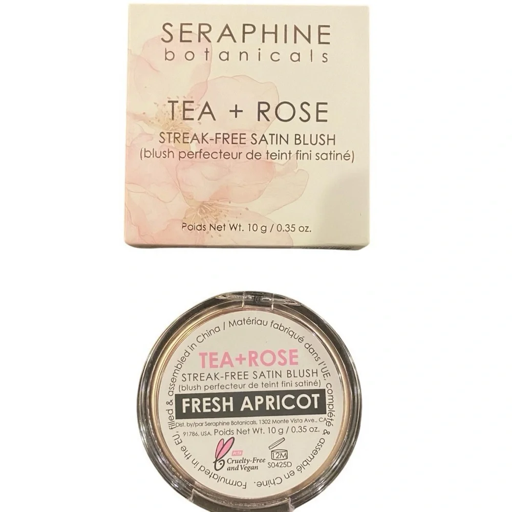 seraphine Botanicals Tea+Rose-Streak-Free Satin Blush in Fresh Apricot 10g